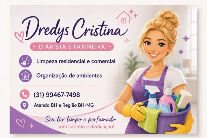 Faxina geral, casas, apartamentos, comércio, organização de ambientes..
