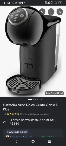 Vendo cafeteira Arno dolce Gusto