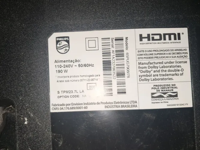 TV 65' Philips ambbilight