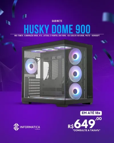 GABINETE GAMER HUSKY DOME 900