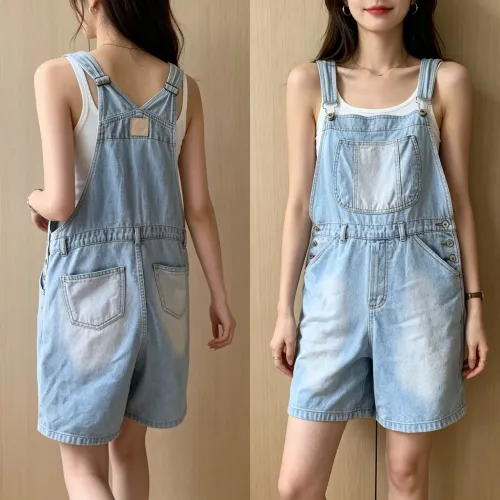 jardineira jeans side play azul 36