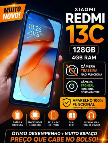 Xiaomi Redmi 13C 128GB 4GB RAM ? Muito Novo