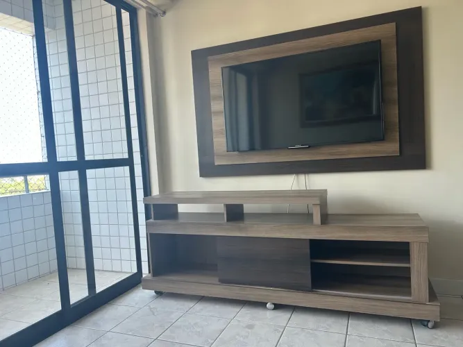 Conjunto Sala:Rack de Chão + Painel de TV Amadeirado