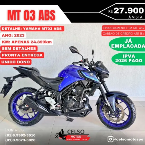 MT03 2023 ABS c/24.000km extra! Financio 48x aceito sua moto na troca!