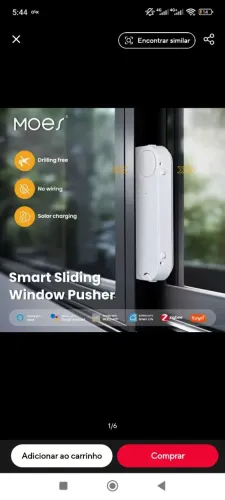 Abridor e Fechador Automático de Janela MOES ZigBee com Energia Solar