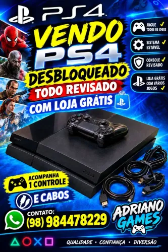 PS4 FAT desbloqueado com lojas grátis tá barato demaisss