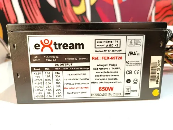 Fonte eXtream 650W FEX-65T28