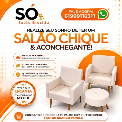 Transforme Seu Salão com Elegância! Poltronas Premium que Encantam Clientes