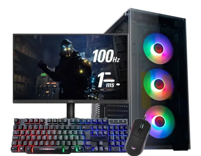 PC GAMER MONTADO AMD RYZEN 5 5600GT - COMPLETO + MONITOR E MOUSE GAMER