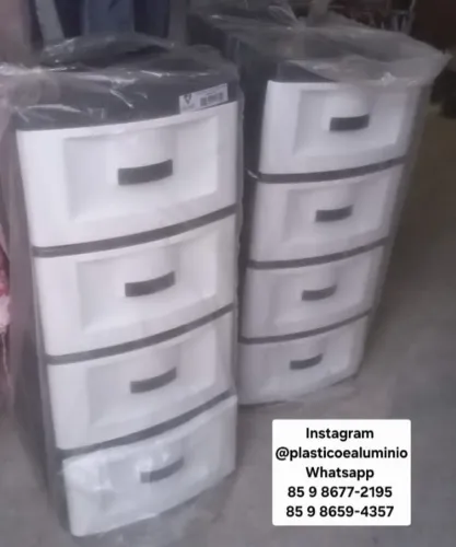 Gaveteiro de Plástico Multiuso 4 Gavetas  