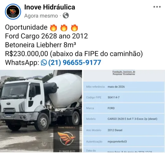 Caminhão betoneira 