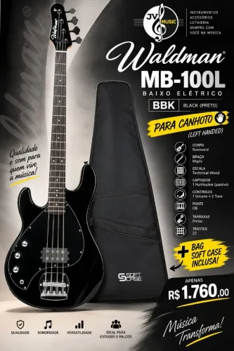BAIXO WALDMAN MB-100L BBK 4 CORDAS PARA CANHOTO