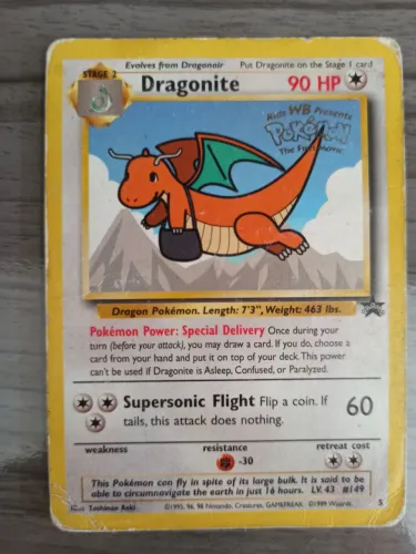 Card Pokémon TCG Dragonite 5/53 1995 movie promo