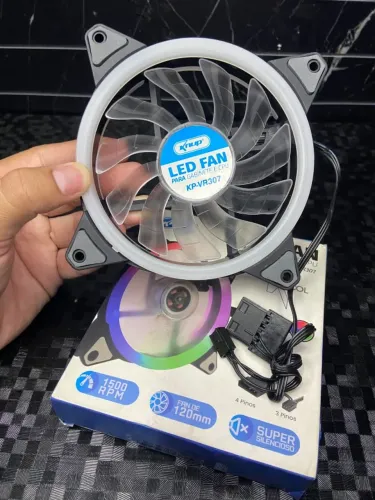 COOLER FAN PARA GABINETE E CPU 120MM X 25MM COM LED RGB KNUP-KP-VR307