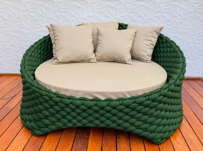 Chaise em tricô náutico