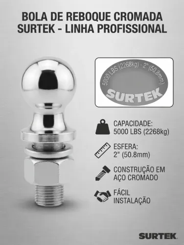 bola de reboque engate 2"