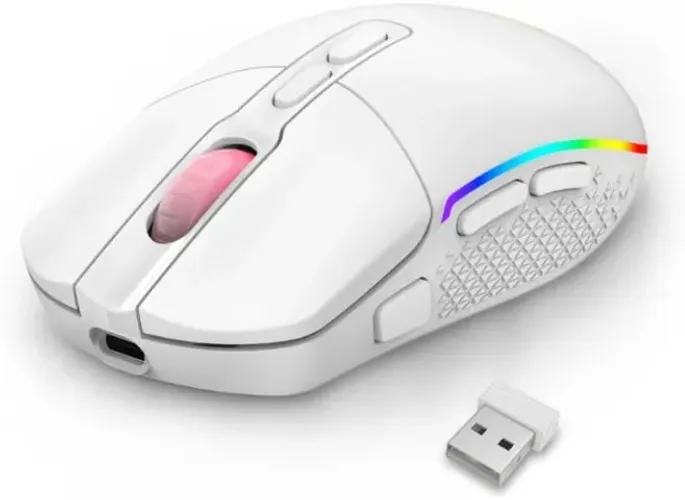 MOUSE GAMER REDRAGON INVADER PRO | 10000 DPI | 8 BOTOES | WIRELESS | BRANCO - Loja FH
