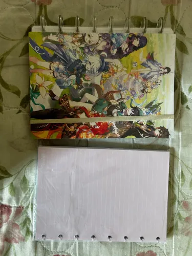 Caderno de disco Genshin Impact A5 + refil colorido