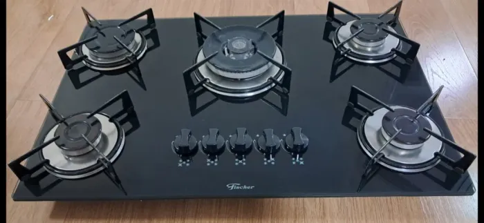 Cooktop gás 5 bocas Fischer chama tripla