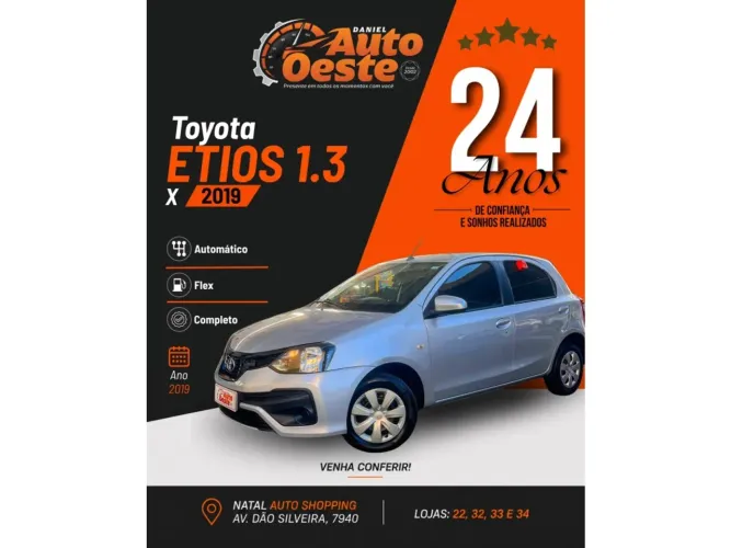 Toyota Etios X 1.3 Flex 16V 5P Aut. 2019