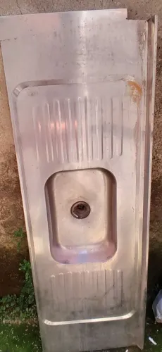 Pia inox e cimento 1,60
