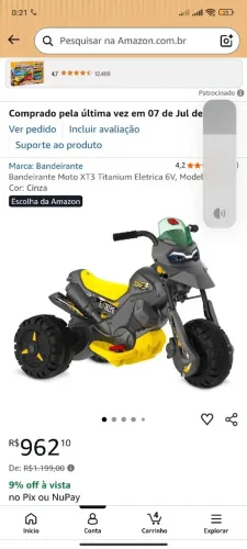 Moto infantil lacrada