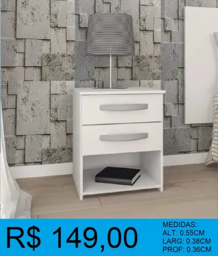 Mesa de cabeceira larg:38cm prof:36cm alt:55cm - frete grátis!