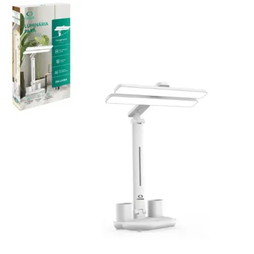 Luminária Para Leitura Led Com Suporte Para Lápis Branco
