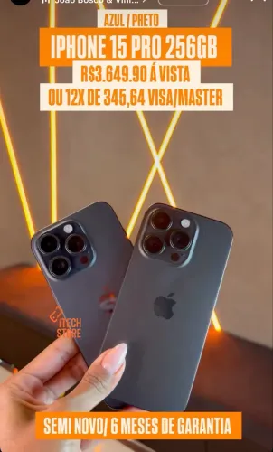 SUCESSO HOJE ESSE IPHONE 15 PRO DE 256GB,