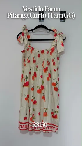 Vestido Curto Farm Pitanga - Tam GG
