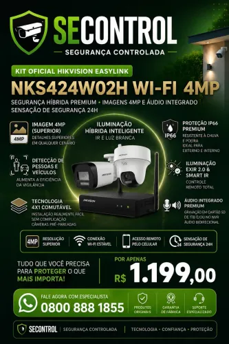 Kit câmeras Wi-Fi com gravador Wi-Fi , instalado