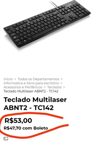 Teclado Multilaser USB