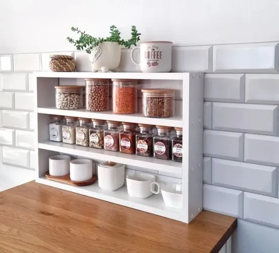Porta Temperos MDF Branco Organize Sua Cozinha com Estilo 