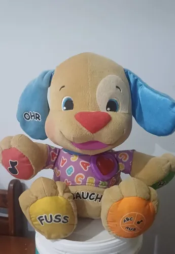 Cachorrinho de pelúcia interativo com som - Ficher - Price