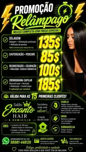 Cabeleireira e manicure á domicílio