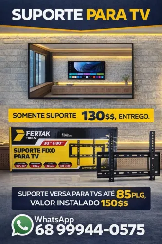 Suporte tv televisão instalado 