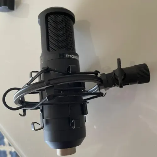 Microfone XLR + Filtro + Suporte de Mesa