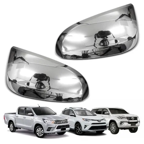 Par de Apliques Capa de Retrovisor Cromado Hilux RAV4 / SW4 2016 - LD LE