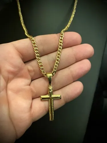 Corrente Grumet em Ouro 18k 750 com Crucifixo 15 Gramas