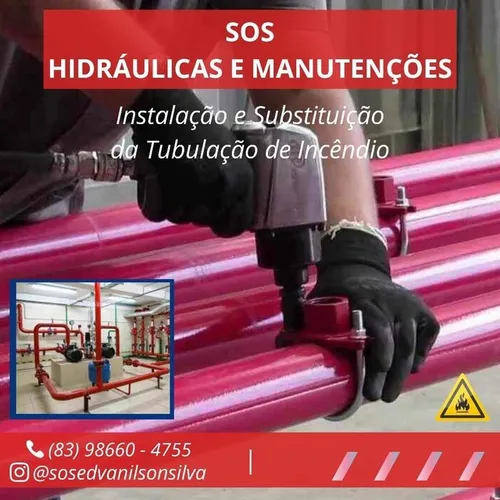 Trabalhamos com substituição de tubulação de hidrante e combate a incêndio