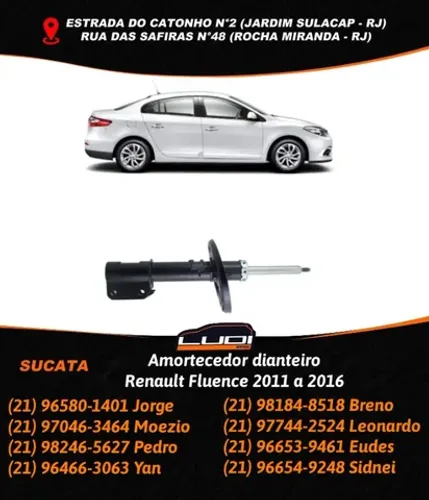 Amortecedor dianteiro Renault Fluence 2011 a 2016