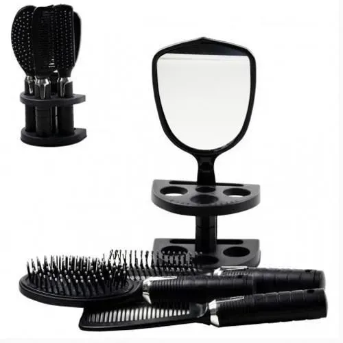Kit C/2 Escovas Cabelo Pente E Espelho 7311207
