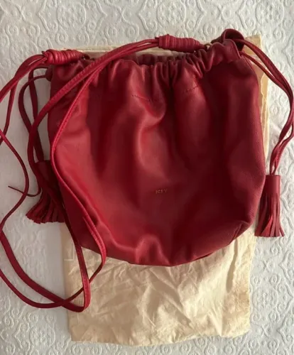 Bolsa saco grande Idbags de Couro Vermelha