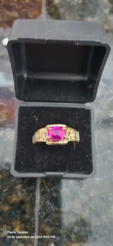 Anel de formatura ciencias contabeis original banhado a ouro 18k