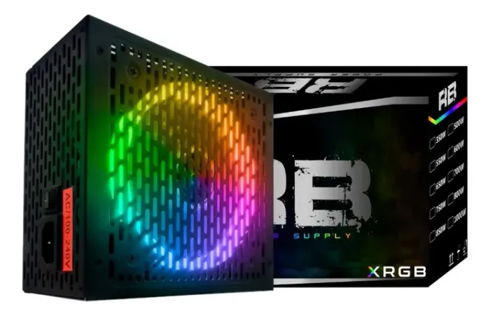 Fonte BRX Rainbow Series, 850W, 80 Plus Bronze, PFC Ativo, Bivolt, RGB,