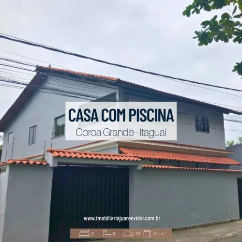 Casa com piscina e muito quintal em Coroa Grande - Itaguaí/RJ