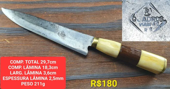 Faca artesanal Quadros - 29,7 cm