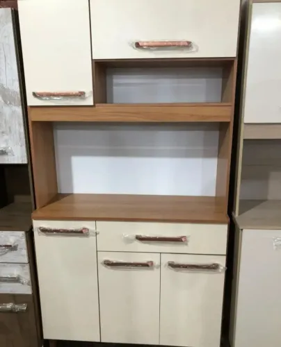 Armário de Cozinha Iguape 100% Mdf Tuboarte 5 Portas e 1 Gaveta Freijó Canellato