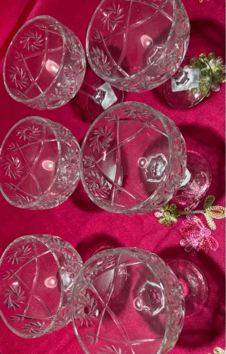 Taças de cristal para sobremesa, decoração e drinks