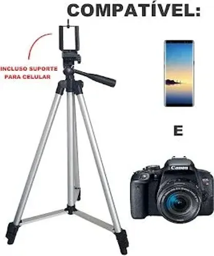 Tripé P/ Câmera e Celular 1,50cm Com Nível e Bolsa